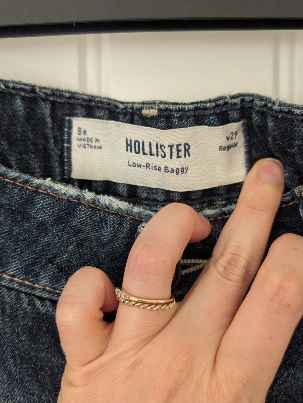 Low Rise Baggy Wide Leg Jean Size 8 Dark Wash - Picture 4 of 6